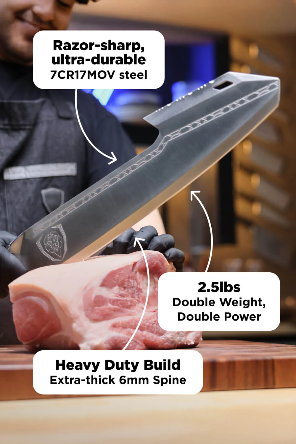 Annihilator Meat Cleaver with Stand 14" | Valhalla Series | Dalstrong © - Image 3