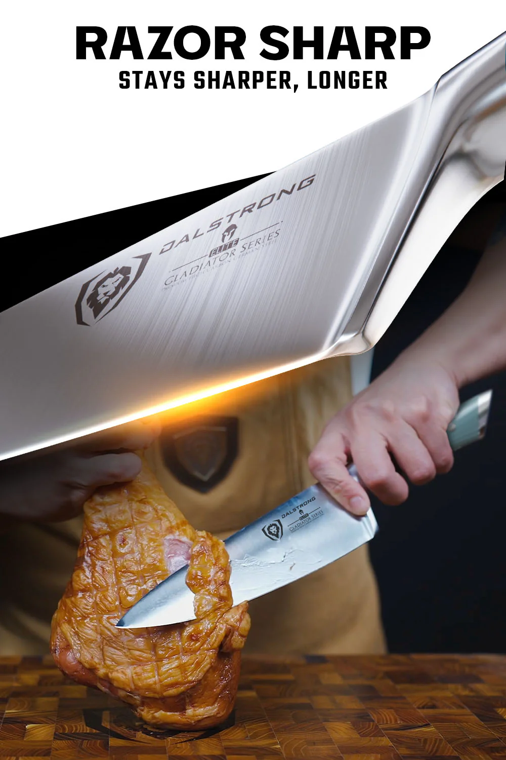 Chef Knife 8" | Aegean Teal Handle | Gladiator Series | NSF Certified | Dalstrong © - Image 2