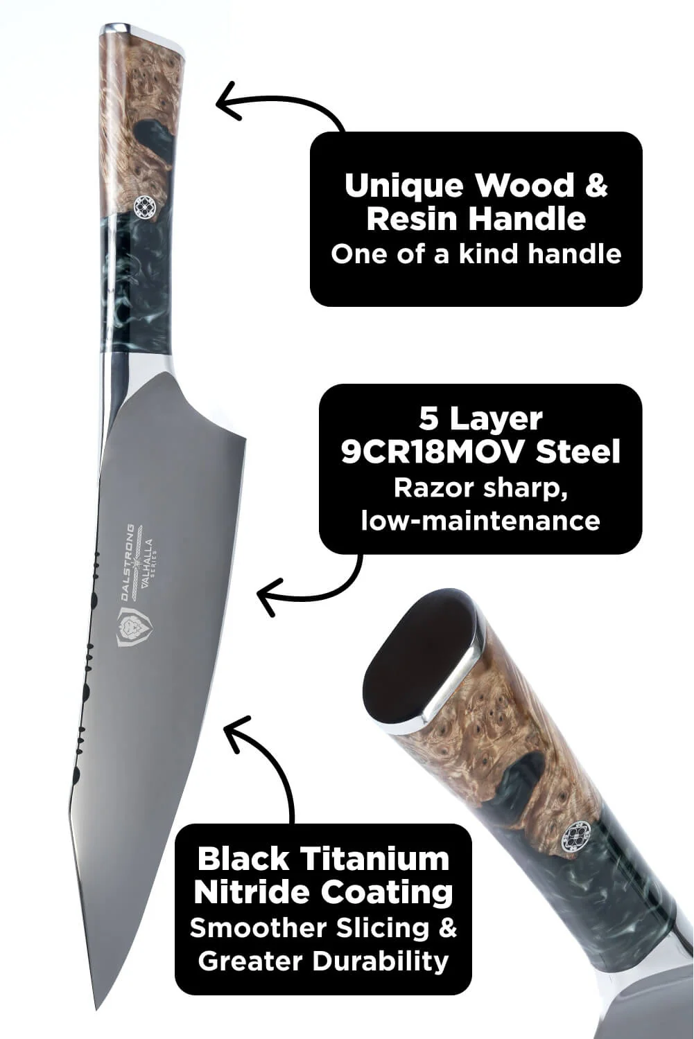 Chef's Knife 8" | Valhalla Series | Ravenstone Edition | Dalstrong © - Image 9