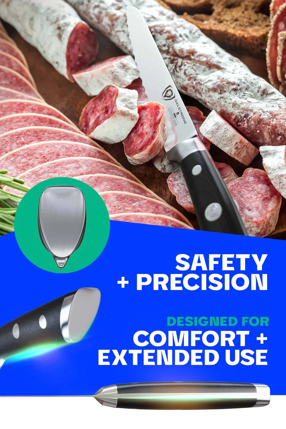 Serrated Utility Knife 5.5" | Gladiator Series | NSF Certified | Dalstrong © - Image 4