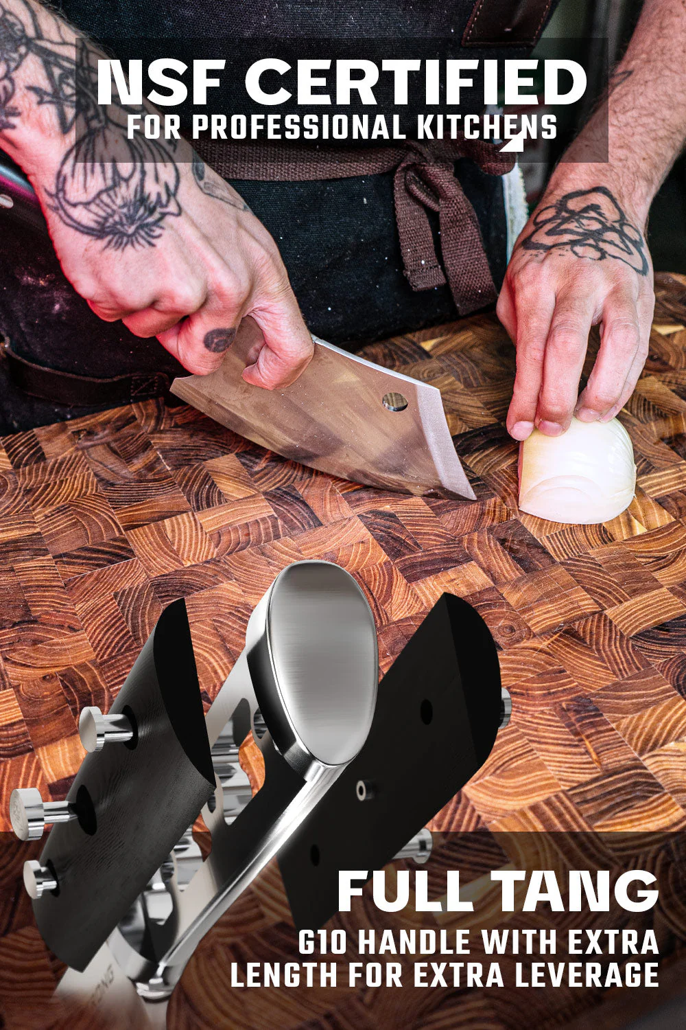Rocking Cleaver Knife 6.5" | Gladiator Series R | NSF Certified | Dalstrong © - Image 4