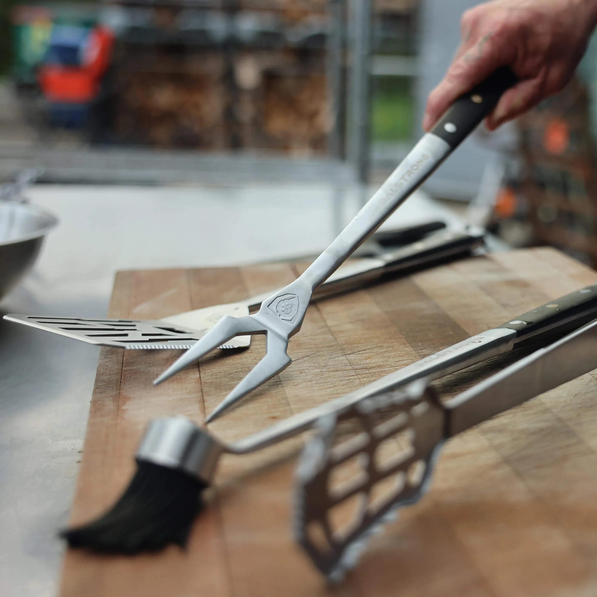 Tongs, Spatula, Fork, Silicone Brush | 4 Piece Premium Grill Kit | Dalstrong © - Image 3