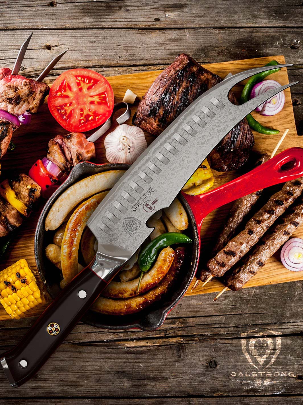 BBQ Pitmaster & Meat Knife 8" | Forked Tip & Bottle Opener | Shogun Series | ELITE | Dalstrong © - Image 2